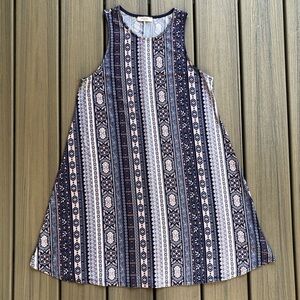 I Joah Blue, Pink, White Tank Dress Size L